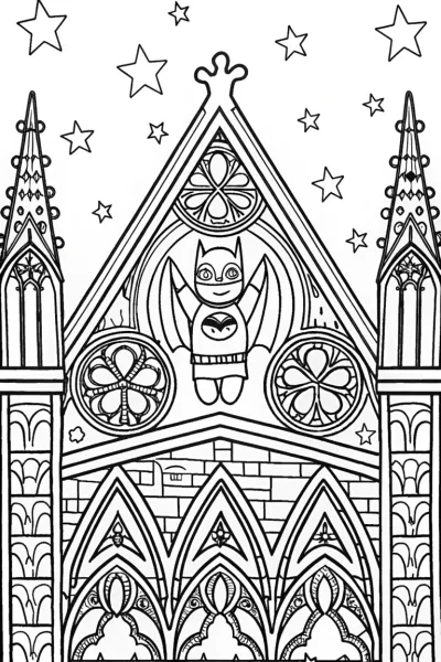 Batman and the Enchanted Gargoyles Coloring Page
