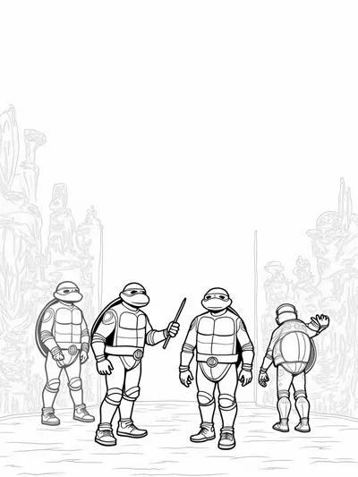 Ninja Turtles in an art gallery