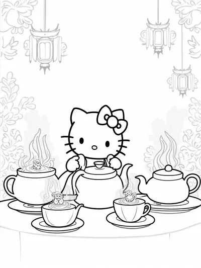 Hello Kitty tea room fun