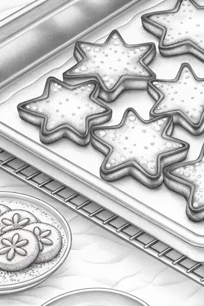 Star-shaped pastries baking