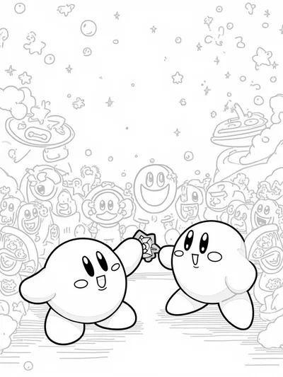 Kirby trading at a swap meet