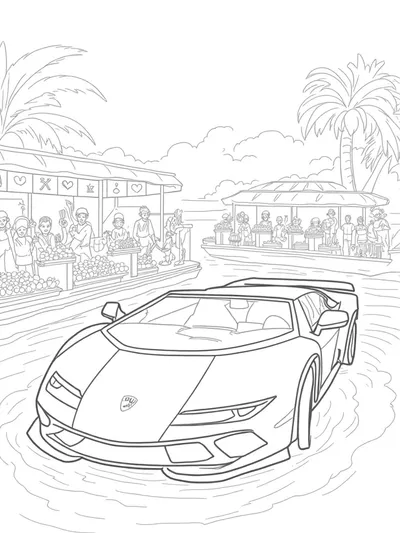 Lamborghini at the floating market