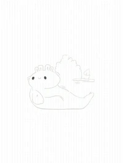 Axolotl relaxing in a hot spring