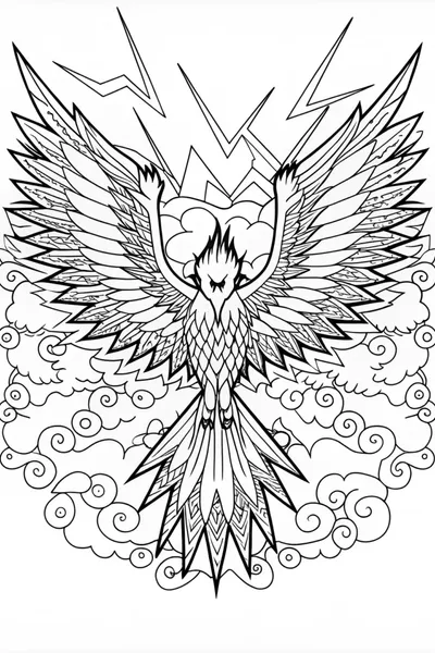 Articuno Soaring Above the Mountains Coloring Page