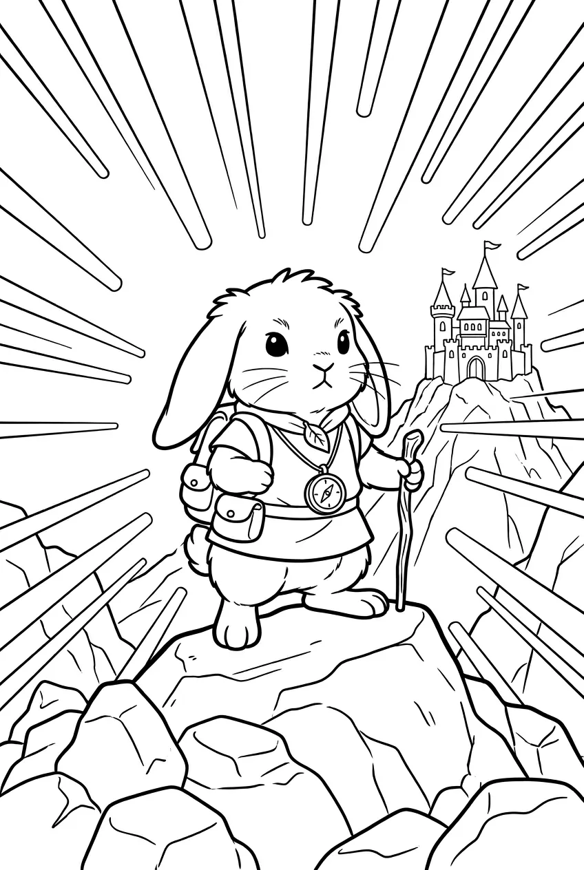 Example coloring page for the Zoom shot prompt