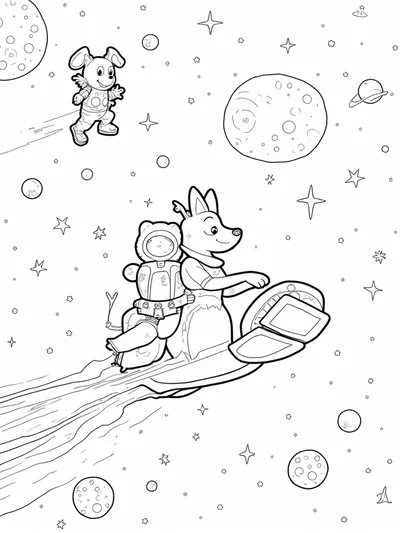 Dog and rabbit delivering pizzas
