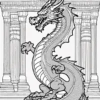 Majestic Dragon Amidst Ancient Columns
