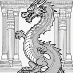 Majestic Dragon Amidst Ancient Columns
