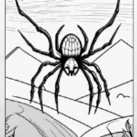 Spider in the Mountains Coloring Page