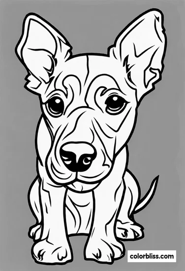 A coloring page of Puppy Portrait Coloring Page