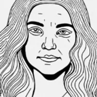 Serene Smiling Girl Coloring Page