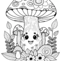 Whimsical Mushrooms in the Forest