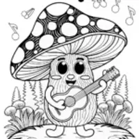 Mushroom Musician: Grooving with a Guitar