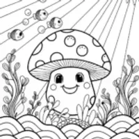 Toadstool Buddy in the Forest
