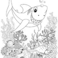 Happy Shark in Ocean Adventure