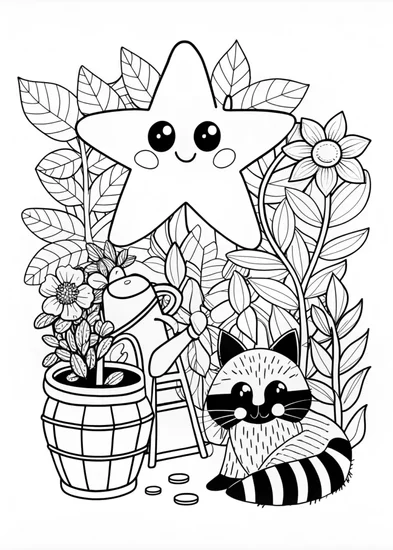 A coloring page of Rocky’s Moonlit Adventure