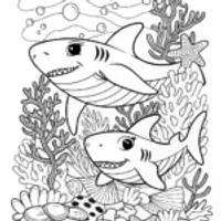 Two Sharks Swimming