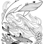 Sharks Underwater Adventure Coloring Page