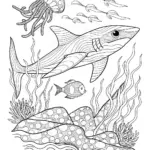 Shark and Octopus Underwater Adventure Coloring Page