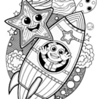 Rocket’s Space Adventure Coloring Page