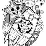 Rocket’s Space Adventure Coloring Page
