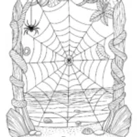 Giant Spider on Its Web Coloring Page