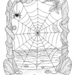 Giant Spider on Its Web Coloring Page