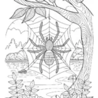 Spider on a Web by the Lake