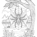 Spider on a Web by the Lake