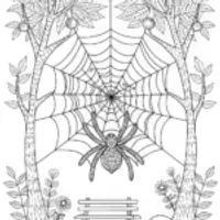 Spider and Web in the Forest
