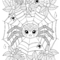 Giant Cyclops Spider in the Mountains Coloring Page