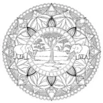 African Safari Mandala Coloring Page