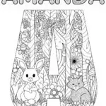 Amanda’s Adorable Animal Adventure Coloring Page