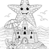 Castle on the Beach with Crabs