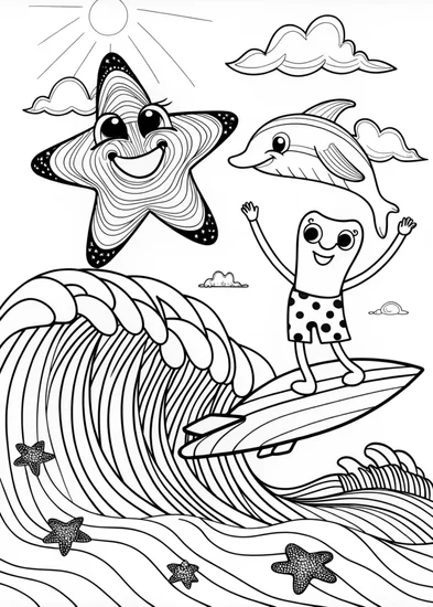 A coloring page of Dolphin’s Magical Ocean Adventure Coloring Page