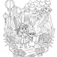 Young Anime Hero Portrait Coloring Page