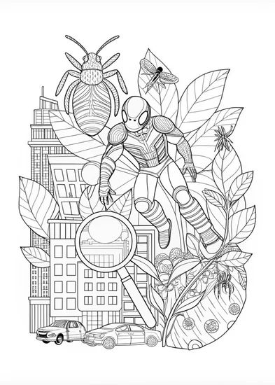 A coloring page of Ant-Man Coloring Adventure
