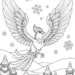Articuno Soars Over Mountains Coloring Page