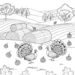“Autumn Fields with Turkeys”