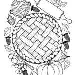 “Autumn Harvest Pie Coloring Page”