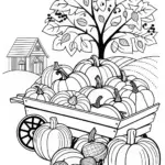Autumn Harvest Pumpkins and Gourds Coloring Page