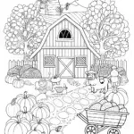 Autumn on the Farm Coloring Page