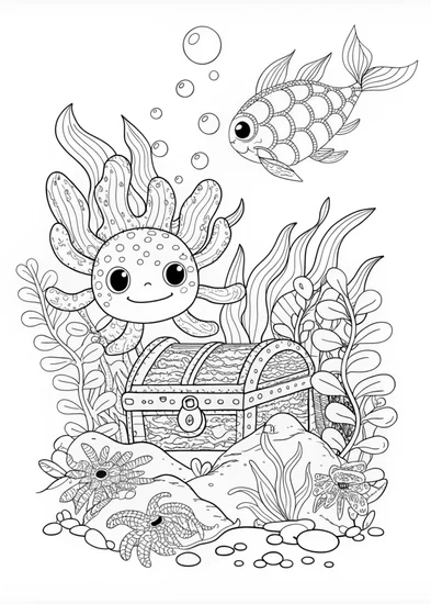 A coloring page of Lizard in the Garden Coloring Page
