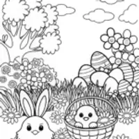 Baby Chick’s Easter Adventure Coloring Page