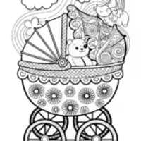 Baby in a Vintage Stroller