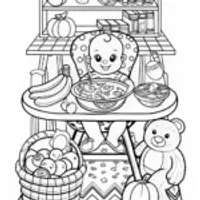 Baby Mealtime Fun Coloring Page