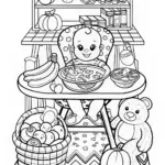 Baby Mealtime Fun Coloring Page