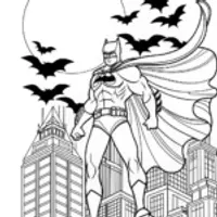 Batman Guarding Gotham City Coloring Page