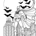 Batman Guarding Gotham City Coloring Page