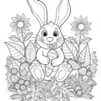 Benny the Bunny and His Carrots Coloring Page